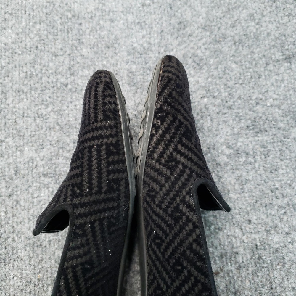 Sesto Meucci Shoes Womens Size 8 Black Velvet Loafer Flats Slip On Italy Glitter - Picture 8 of 16